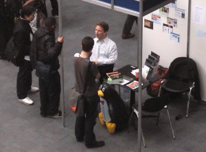 Bird's eye view of the Joomla stand at LinuxExpo Live UK 2008