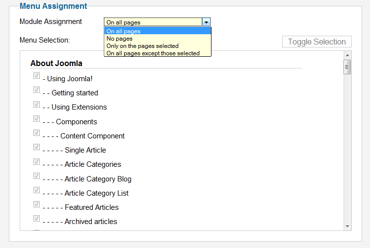 module assignment box