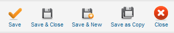 save, save&close, save&news, save as copy, close