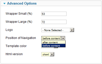 Position of navigation column