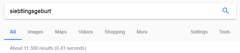 Google Suche zum Thema Siebtlingsgeburt